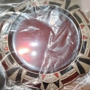 Decorative Red and Black Plate